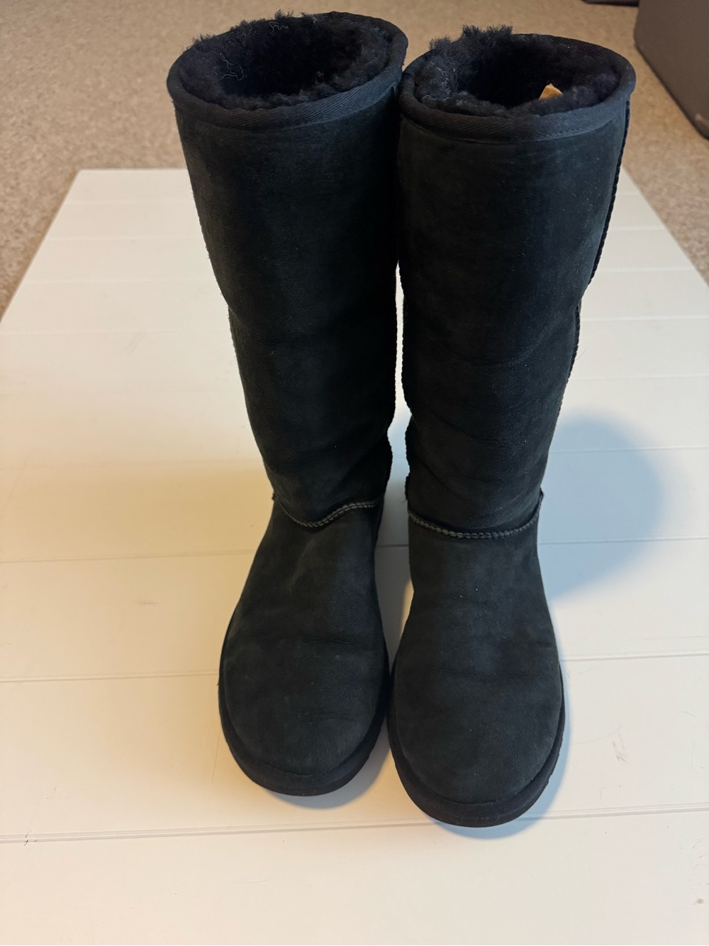 UGG Tall Black Suede Winter Boots